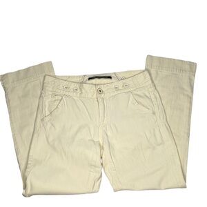 Anthropologie Daughters of Liberation Cream Cropped jeans Womens Sz 2